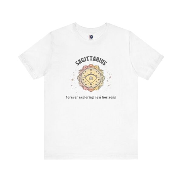Sagittarius T-Shirt – Forever Exploring New Horizons | Astrology Zodiac Sign Tee - Image 3