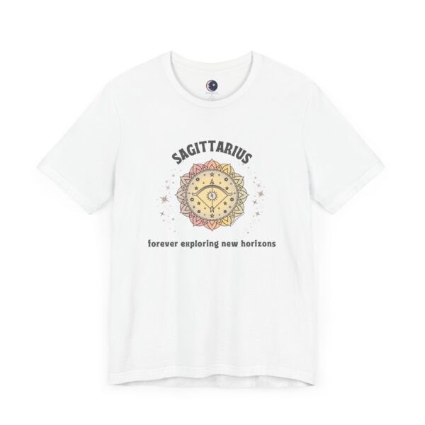 Sagittarius T-Shirt – Forever Exploring New Horizons | Astrology Zodiac Sign Tee - Image 4